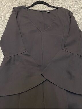 Betabrand Black Long Sleeve Dress with Flared Sleeves